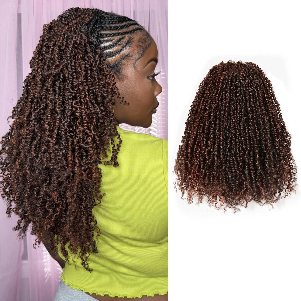 Unisex Twist Crochet Hair 16 Inch Prelooped F1b/350 Twotone Passion Twist Braids 8 Packs