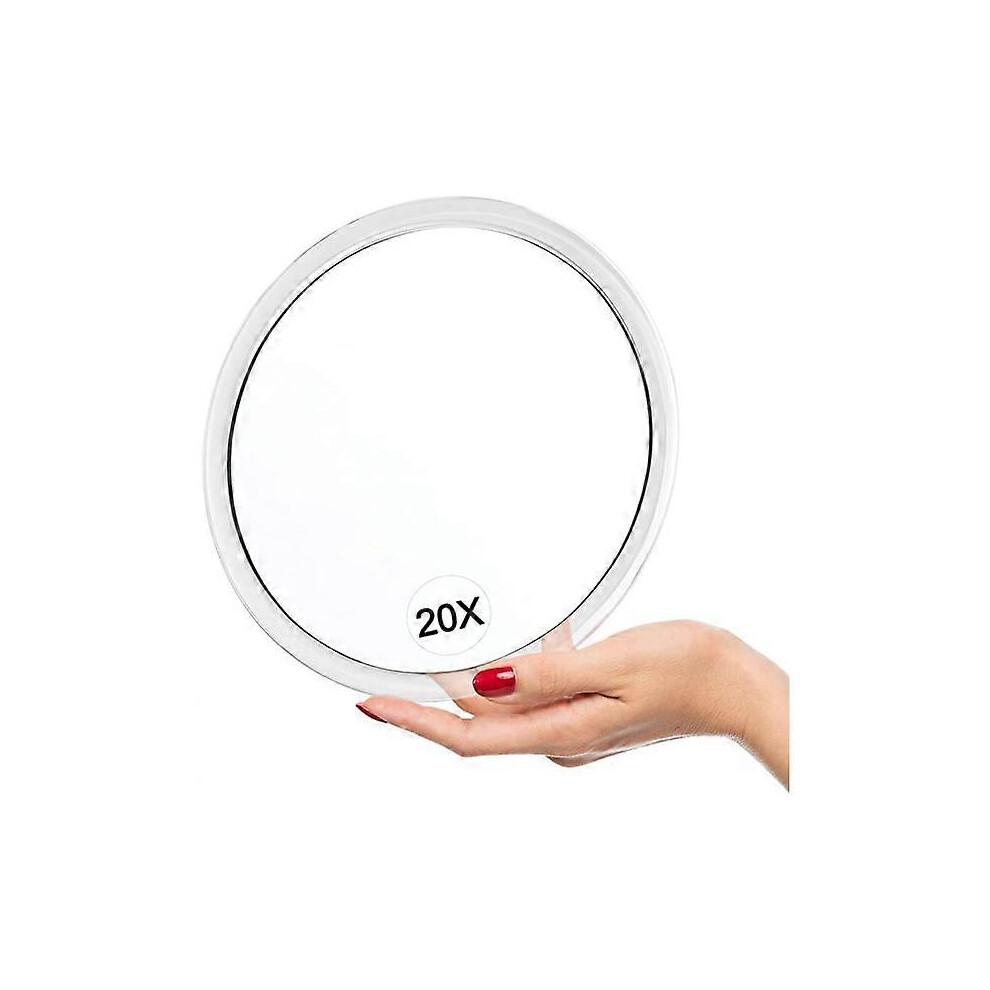 20X magnifying mirror with suction cups (15 cm round)-Perfect fo