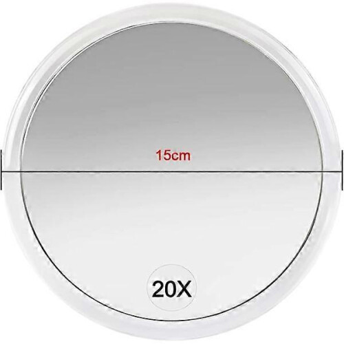 20X magnifying mirror with suction cups (15 cm round)-Perfect fo 2
