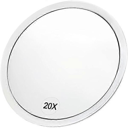 20X magnifying mirror with suction cups (15 cm round)-Perfect fo 1