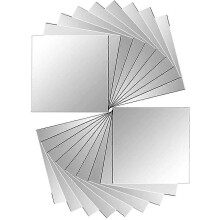 18 Teile Spiegelfliesen Selbstklebende Spiegelaufkleber Wand 15 x 15 cm