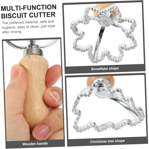 2pcs Ravioli and Dumpling Cutter Set Snowflake Christmas Tree Shapes MultiFunction Baking Tool 2
