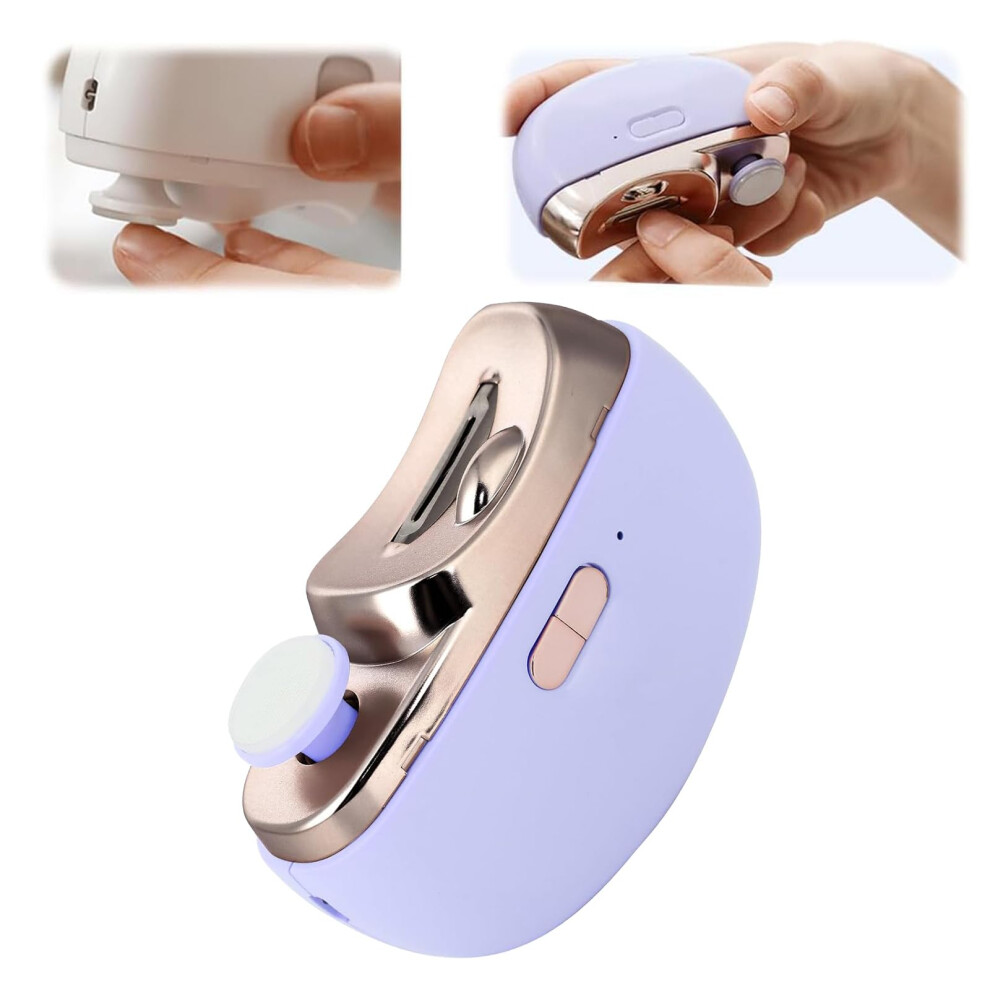 Purple 3 In 1 Electric Nail Clipper For Seniors And Adults With BuiltâIn Collector, TwoâSpeed Quiet Motor,
