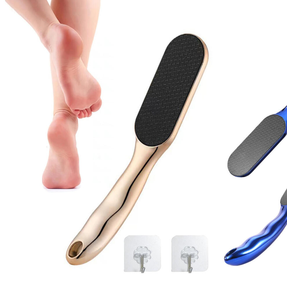 Gold Nano Glass Foot File Callus Remover For Dead Skin, Waterproof Foot Scrubber With Nonslip Grip