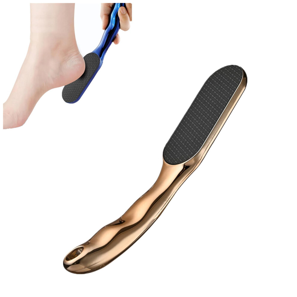 Gold Foot File Glass Callus Remover With Ergonomic Nonslip Handle For Smooth Feet 1Pc
