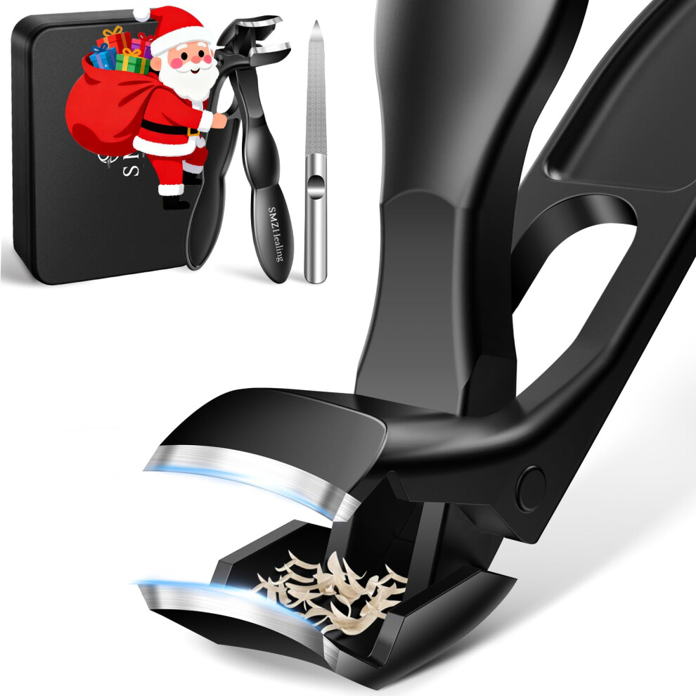 Toenail Clippers for Seniors with Ergonomic Angled Head and Clipping Catcher for Thick Nails