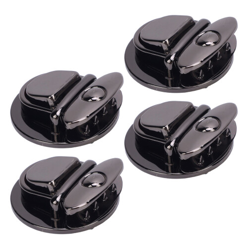 10 Sätze 40mm Tuck-Lock-Verschluss 47x47mm Silber/Schwarz