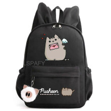 Fat Cat Rucksack Pcomheen Printe Weiblicher männlicher Nylon Einfacher großfarbiger Schultasche Einsatz Schnalle Laptop-Rucksack