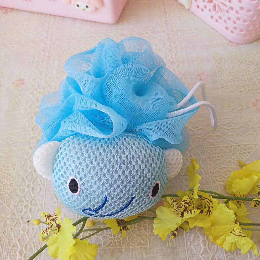 Bath Sponge Blue Elephant Cartoon Loofah Body Scrubber 77g for Gentle Shower and Bath Cleaning