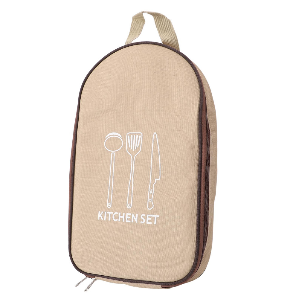 Camping Cookware Storage Bag - Oxford Cloth, Portable Utensil Organizer, Khaki