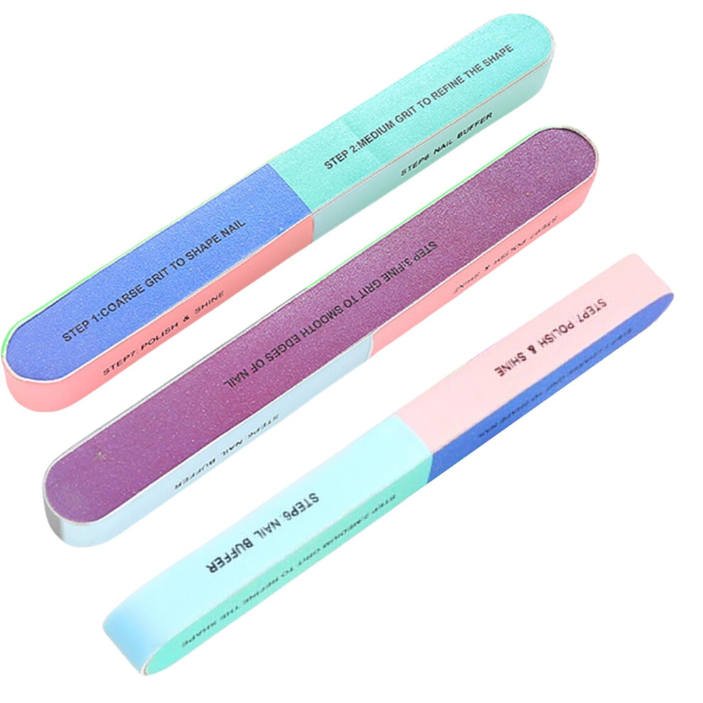 3Pack Nail Buffer Blocks 6Sided MultiGrit for Natural Gel Acrylic Nails and Professional Filing