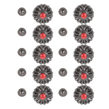 10 Sets Metal Flower Buttons with Crossed Screws 16.5mm x 4.5mm