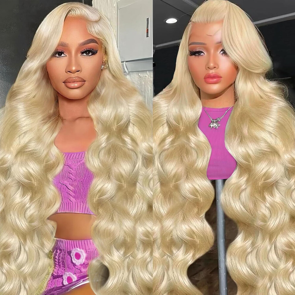 Unisex 613 Blonde 13X6 Human Hair Lace Front Wig 200 Density Pre Plucked Natural Hairline