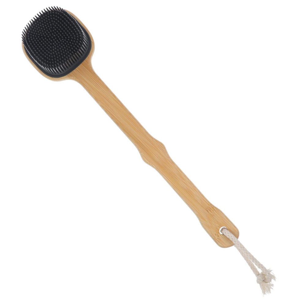 Silicone Back Scrubber with Long Handle Gentle Exfoliating Shower Brush for HardtoReach Areas