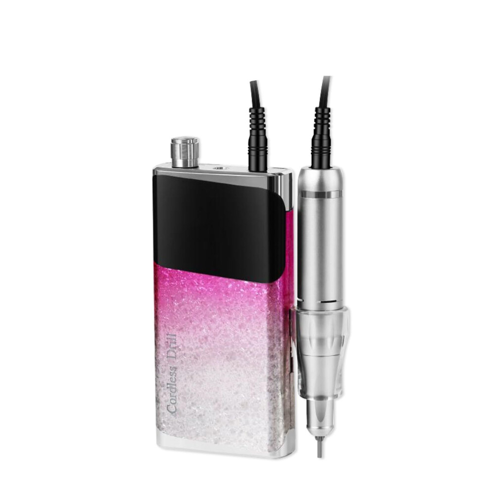 Pink Electric Nail Drill 40000 Rpm Cordless Rechargeable Professional Nail File For Acrylic And Gel Nails