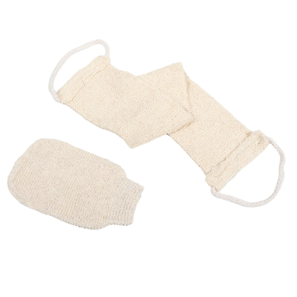 Back Scrubber and Exfoliating Bath Sponge Set, Sisal Shower Gloves and Washcloth for Easy Skin Care