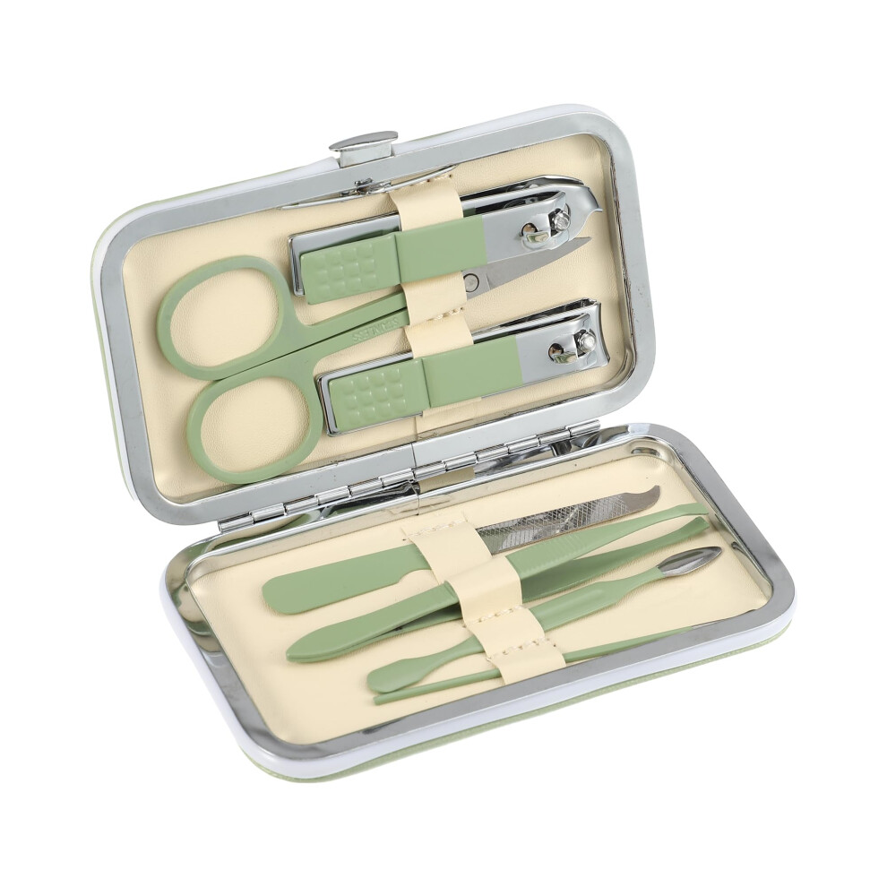 Manicure Kit with Nail Clippers, 7in1 Stainless Steel Grooming Set for Precise Nail Care and Travel