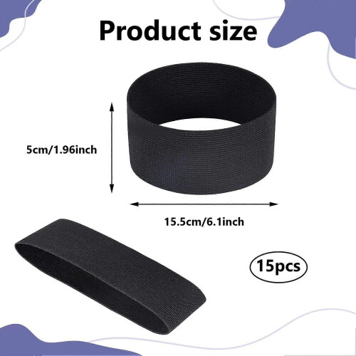 15 stk. Sorte armbind Sørgeelastik Kaptajn-armbind for fodbold Yoga Skydsport 1