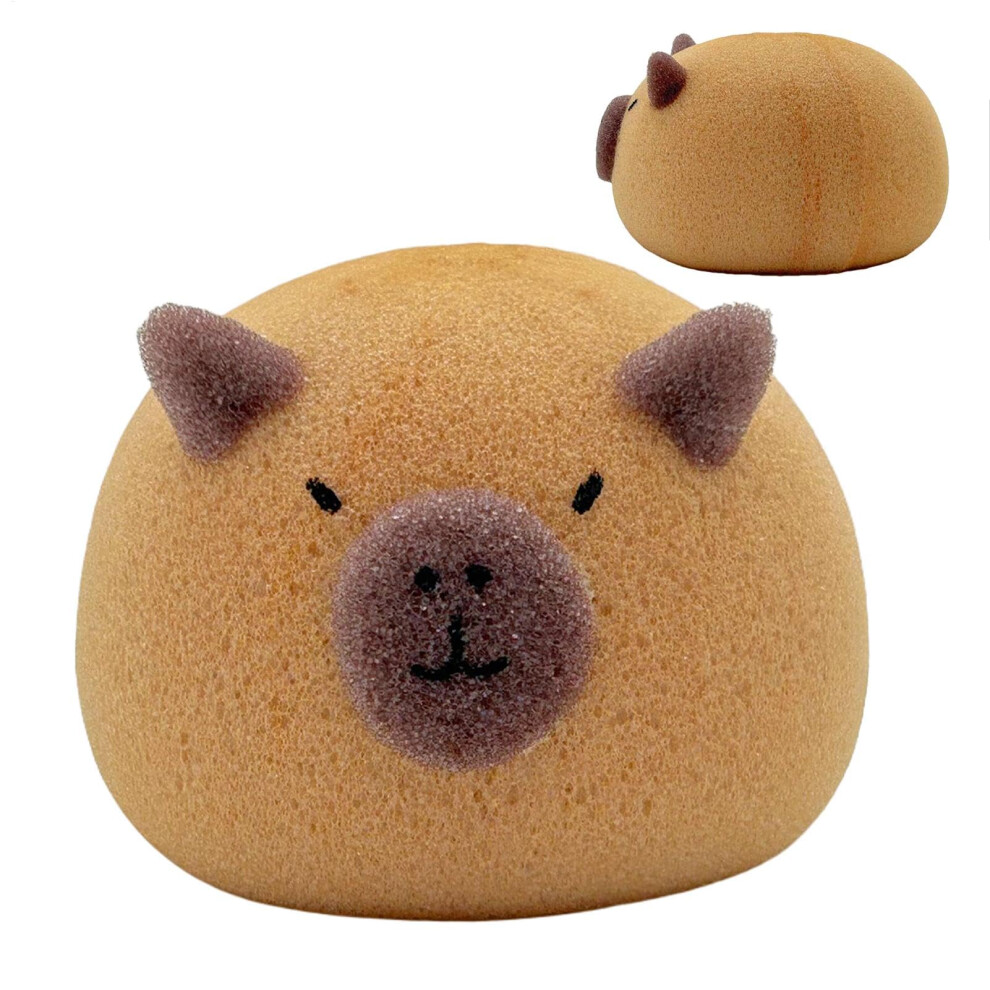 Bath Sponge Capybara Design Quick Foaming PU Foam Body Exfoliating Shower Sponge for Kids and Adults