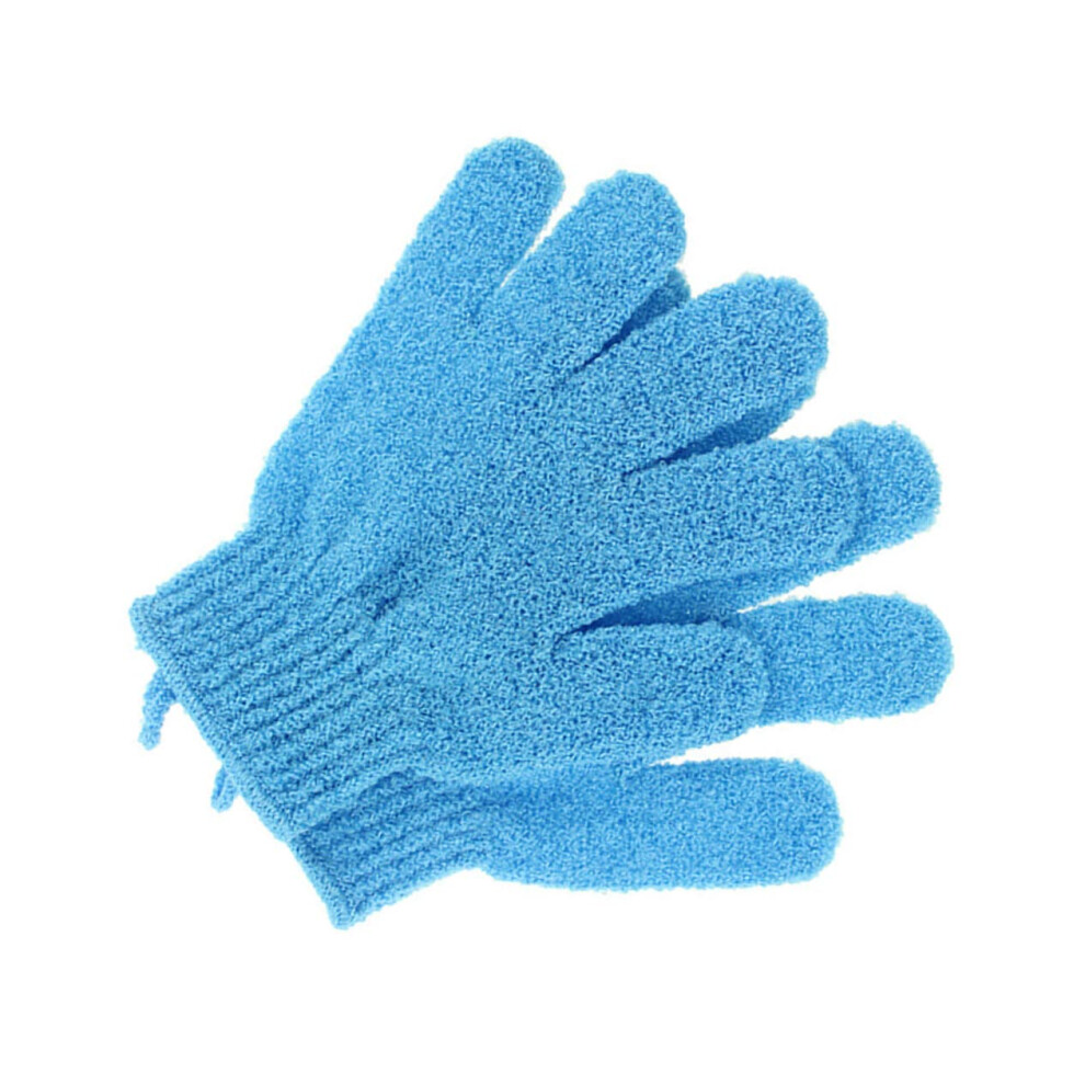 White Exfoliating Gloves For Body Scrub, Five Finger Bath Mitt, Quickdry Reusable Fit