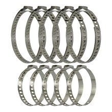 10PCS Universal Adjustable Stainless Steel CV Boot Clamp Kit for Drive Shaft and Steering Gear