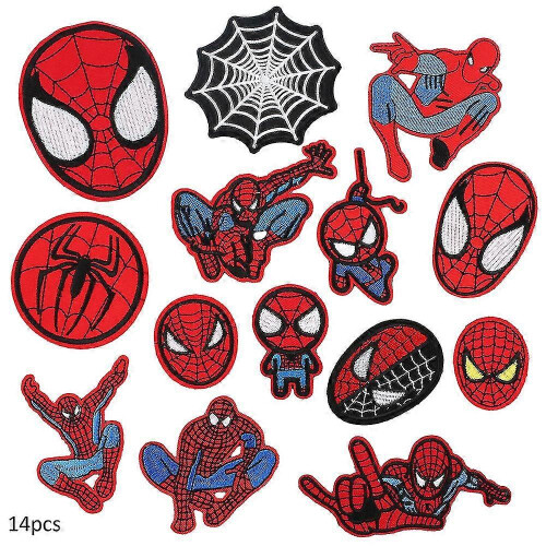 14 Τμχ Κεντημένα Μπαλώματα Σειράς Spider-Man, Ράψιμο Ή Σίδερο Σε Διακοσμητικό Patch