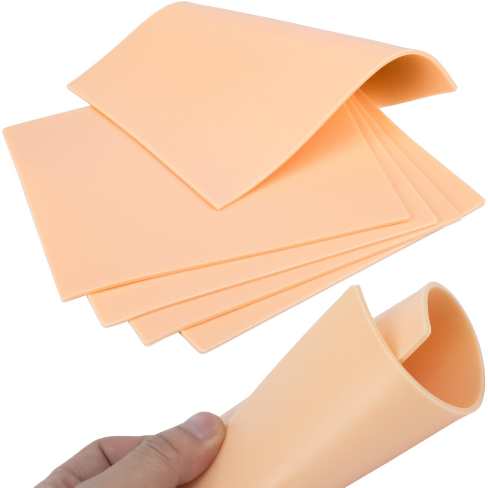 Tattoo Practice Skin Set 3pcs 3mm Thick Silicone DoubleSided Sheets with Realistic Texture for Beginners and Professionals