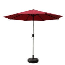 Outdoor Patio Umbrella 2.7M UVResistant Polyester Canopy with Base, Sturdy Metal Garden Parasol