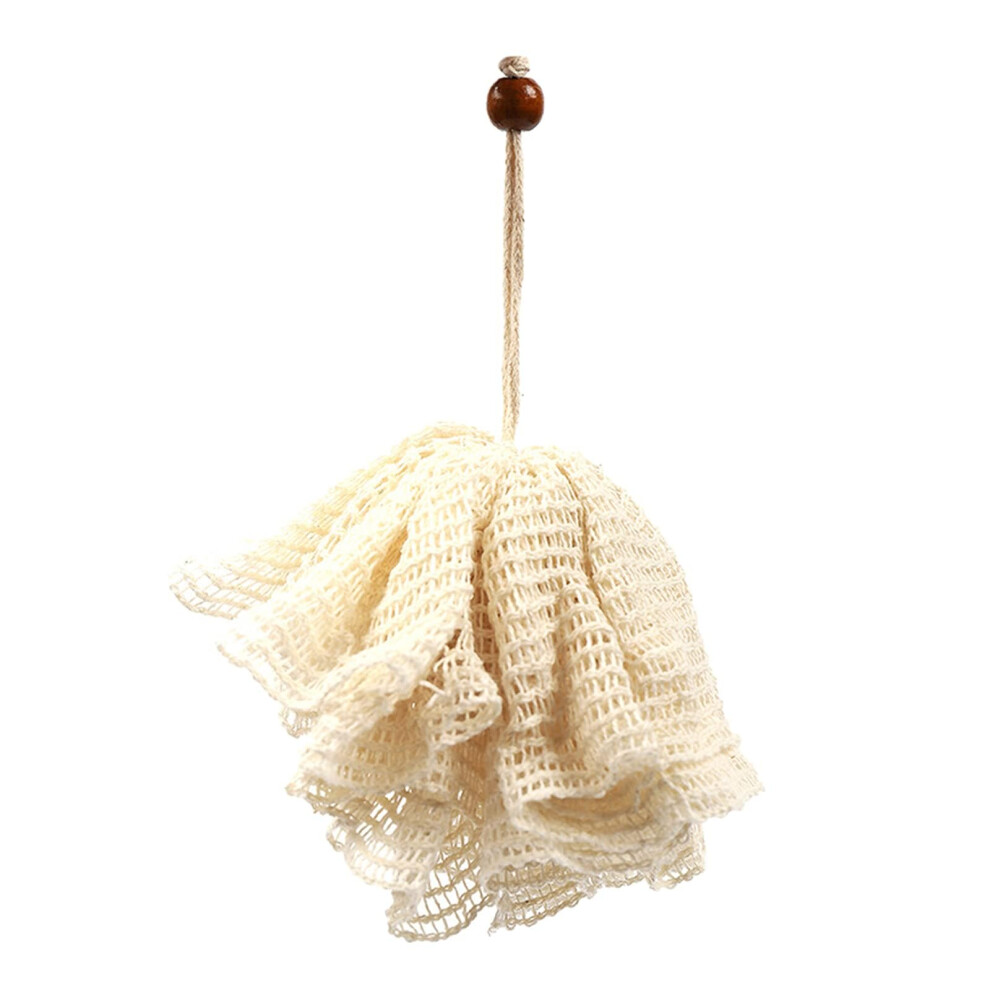 Sisal Bath Sponge for Gentle Skin Exfoliation, Natural Cotton Blend Loofah with Hanging Loop