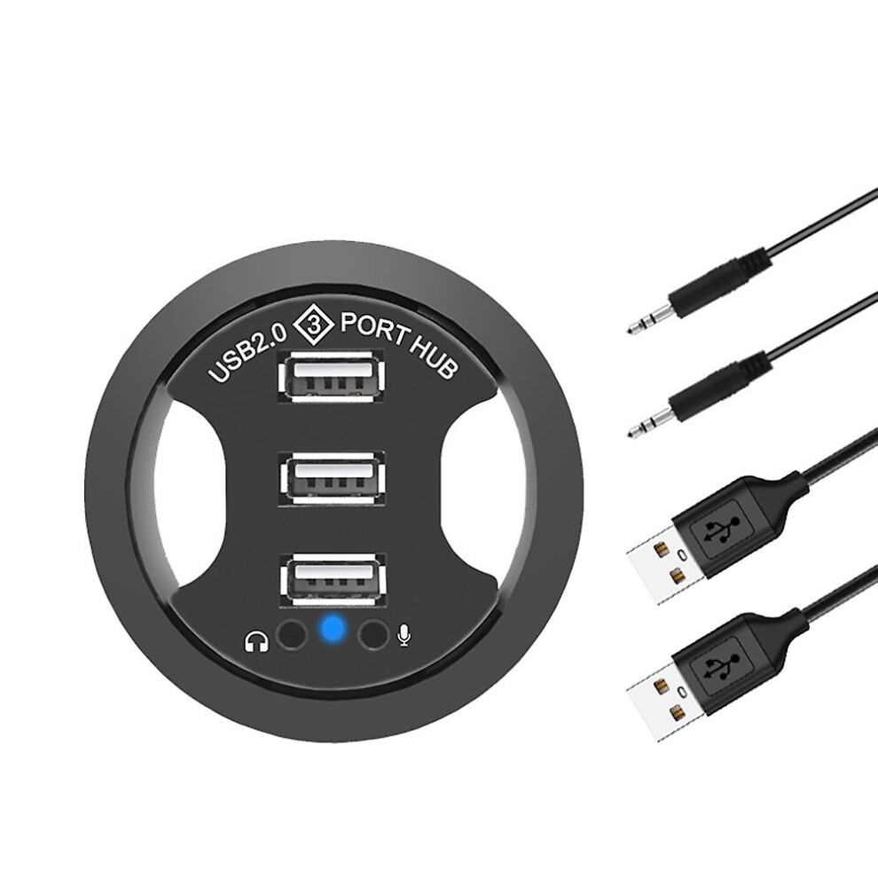 Usb Hub Usb 2.0 Desktop Grommet Usb 2.0 Hub Audio Desk Mount Adapter 3 Port Mount In Desk Multi Usb 6935161626032
