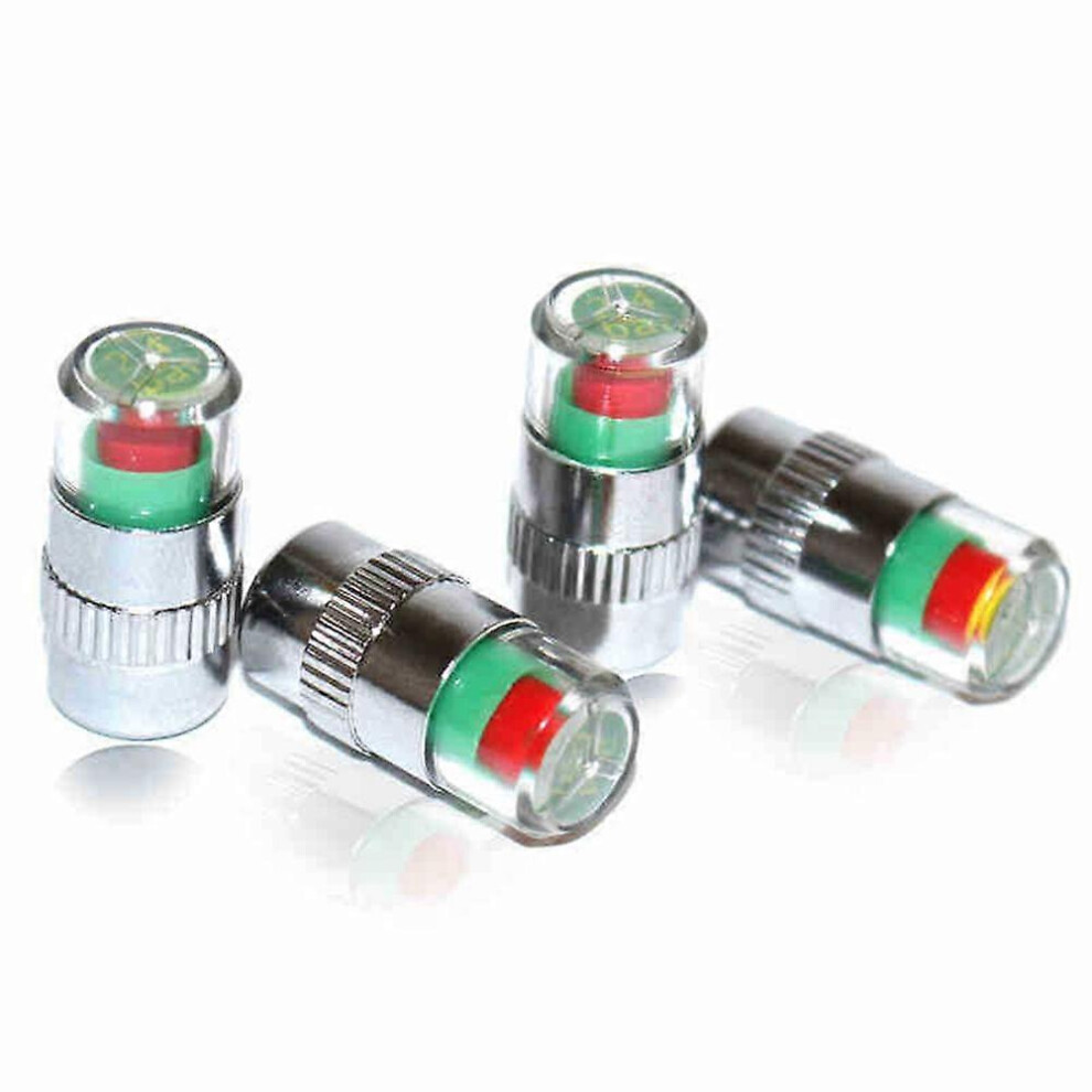 4Pc Car Tire Pressure Indicator Tire Pressure Gauge Indicator Alert Monitoring Valve Cap Sensor External Valve Detection 6935161588743