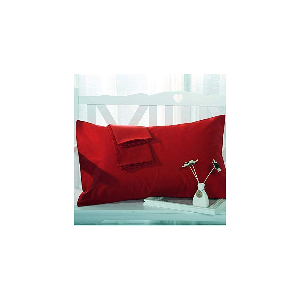 Toddler Travel Pillowcase 14x20 Set of 2 100% Egyptian Cotton Burgundy with Zipper Closure