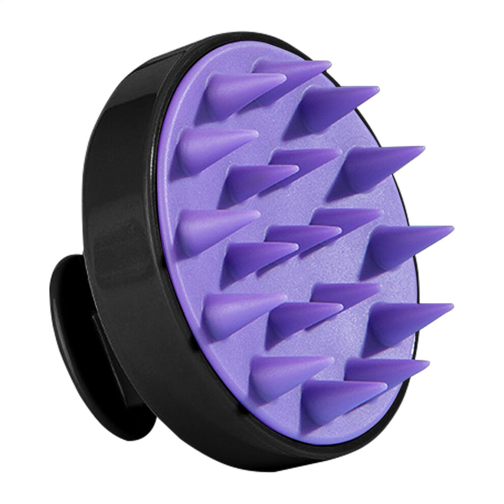 Purple Scalp Massager Brush With Soft Silicone Bristles For Deep Cleansing And Gentle Shampoo Massage