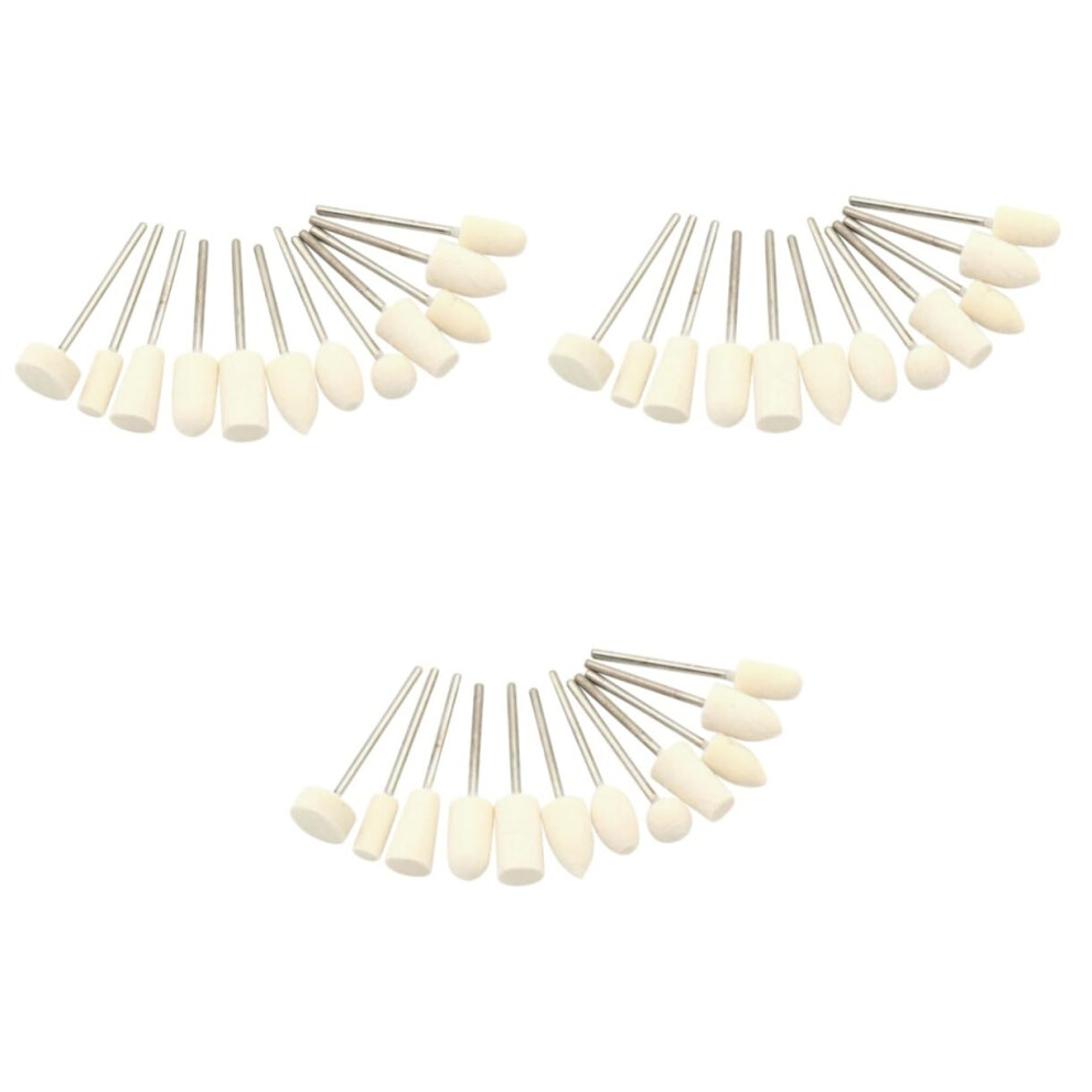 Nail Drill Bits Set with Durable Wool Felt Polishing Heads for Smooth Manicure and Pedicure