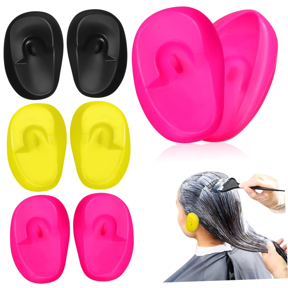 Hair Dye Ear Covers Waterproof Reusable Ear Protectors for Salon Shampoo and Coloring 6pcs