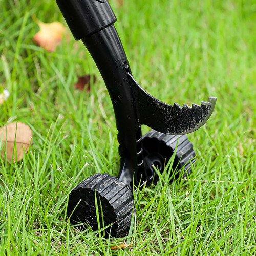 Garden Weed Puller with Wheels, Ergonomic StandUp Weeding Tool for Cracks and DeepRoot Removal