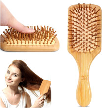 2 Pack Bamboo Paddle Hair Brush Large Square Wooden Detangling Brush for All Hair Types Scalp Massage