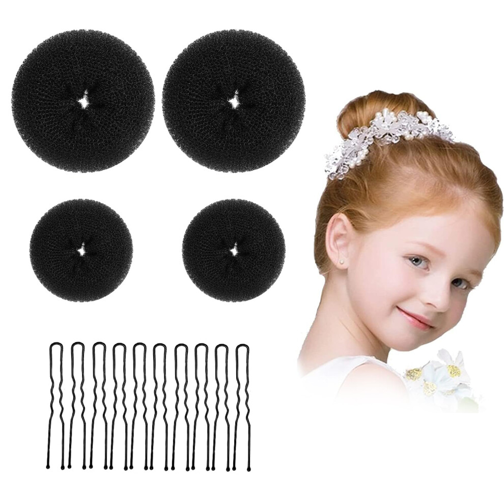 Brown Hair Bun Maker Set Doughnuts With Hair Nets For Ballet Performances And Quick Bun Styling