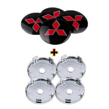 4 stuks 56/60mm Auto Wiel Middenafdekking Sticker voor Mitsubishi Ralliart Evolution Lancer EX Outlander ASX Competition Galant