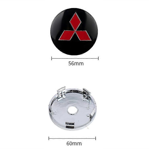4 Τμχ 56/60mm Αυτοκόλλητο Κεντρικού Καλύμματος Τροχού Αυτοκινήτου Για Mitsubishi Ralliart 2