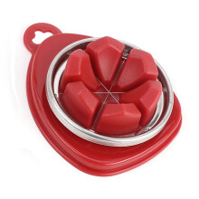 Egg Slicer with Stainless Steel Wire for Hard Boiled Eggs and Strawberry Cutting, Red
