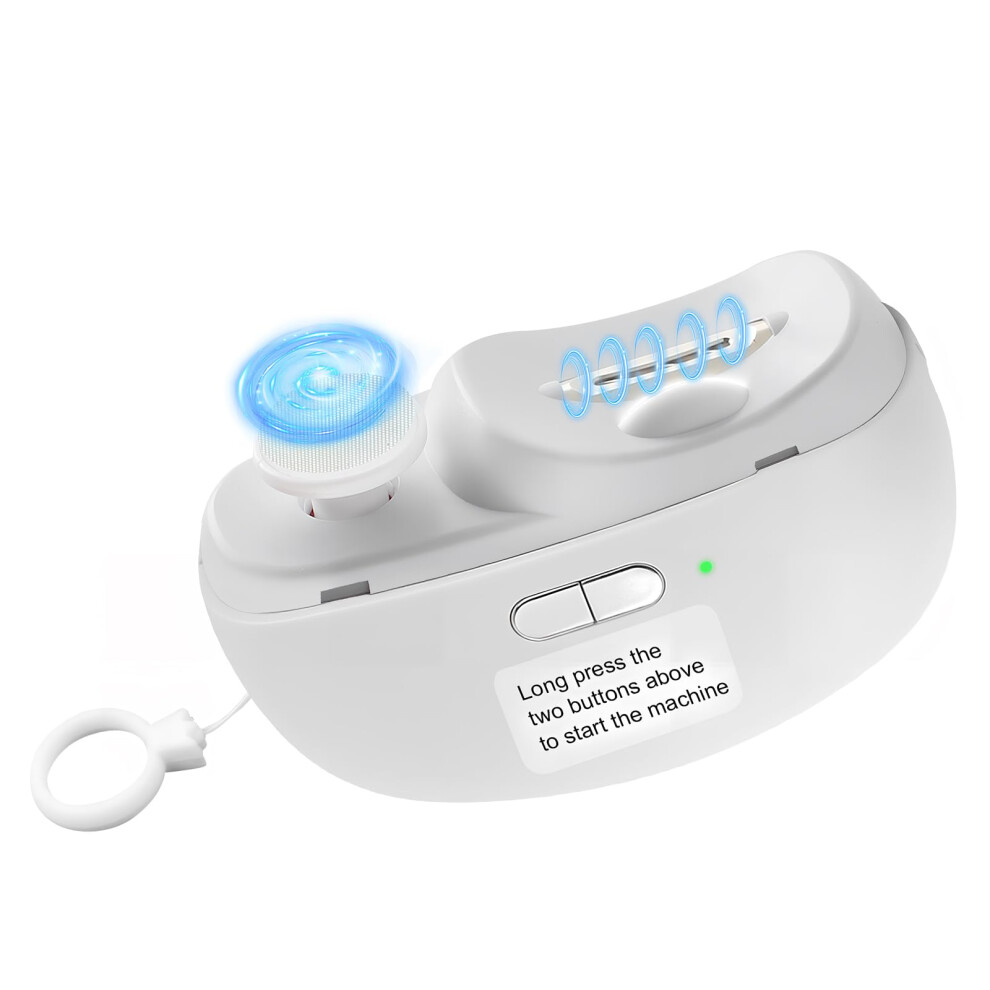 Light/Cream/White 3In1 Electric Nail Clipper With Led And Nail Collector For Seniors And Babies