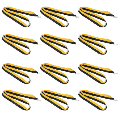 20 pièces de cordons médaillés avec clips à boutons-pression, rubans de récompense rayés 2