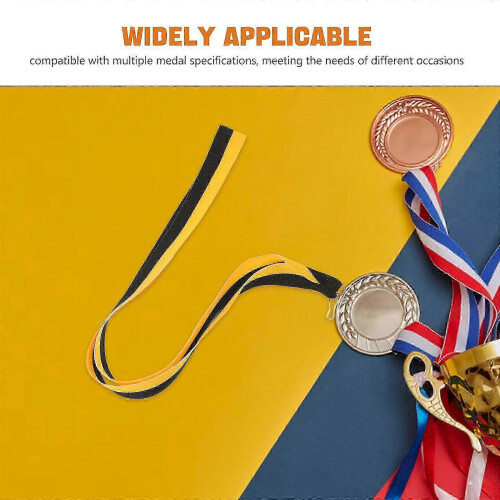 20 pièces de cordons médaillés avec clips à boutons-pression, rubans de récompense rayés 1
