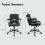 ELFORDSON ELFORDSON Office Chair Ergonomic Executive Computer Work Fabric Black 11