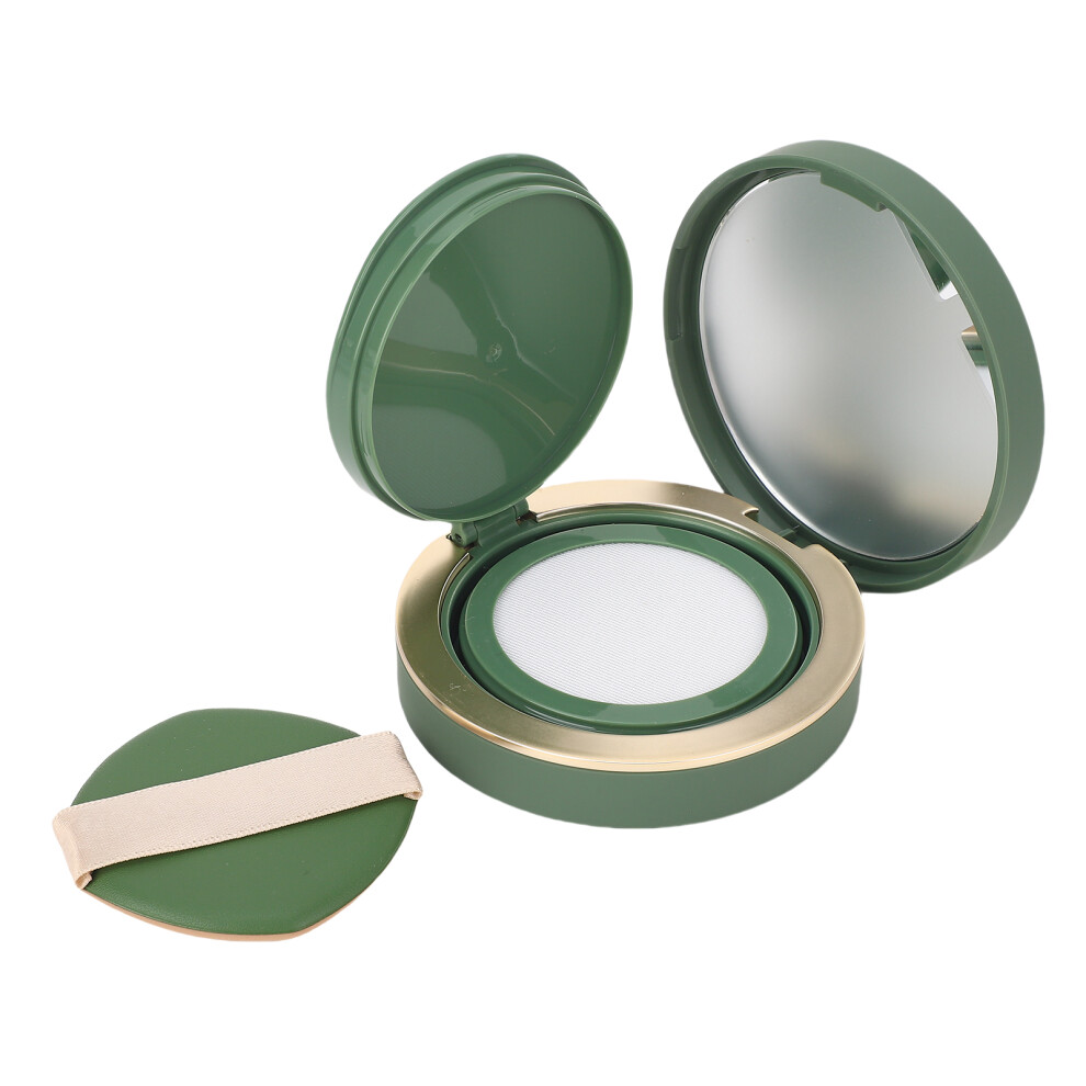 Cream Refillable Cushion Foundation Box With Mirror, Puff, Abs Material