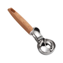 Stainless Steel Ice Cream Scoop with Ergonomic Angled Handle and Dishwasher Safe Portion Control