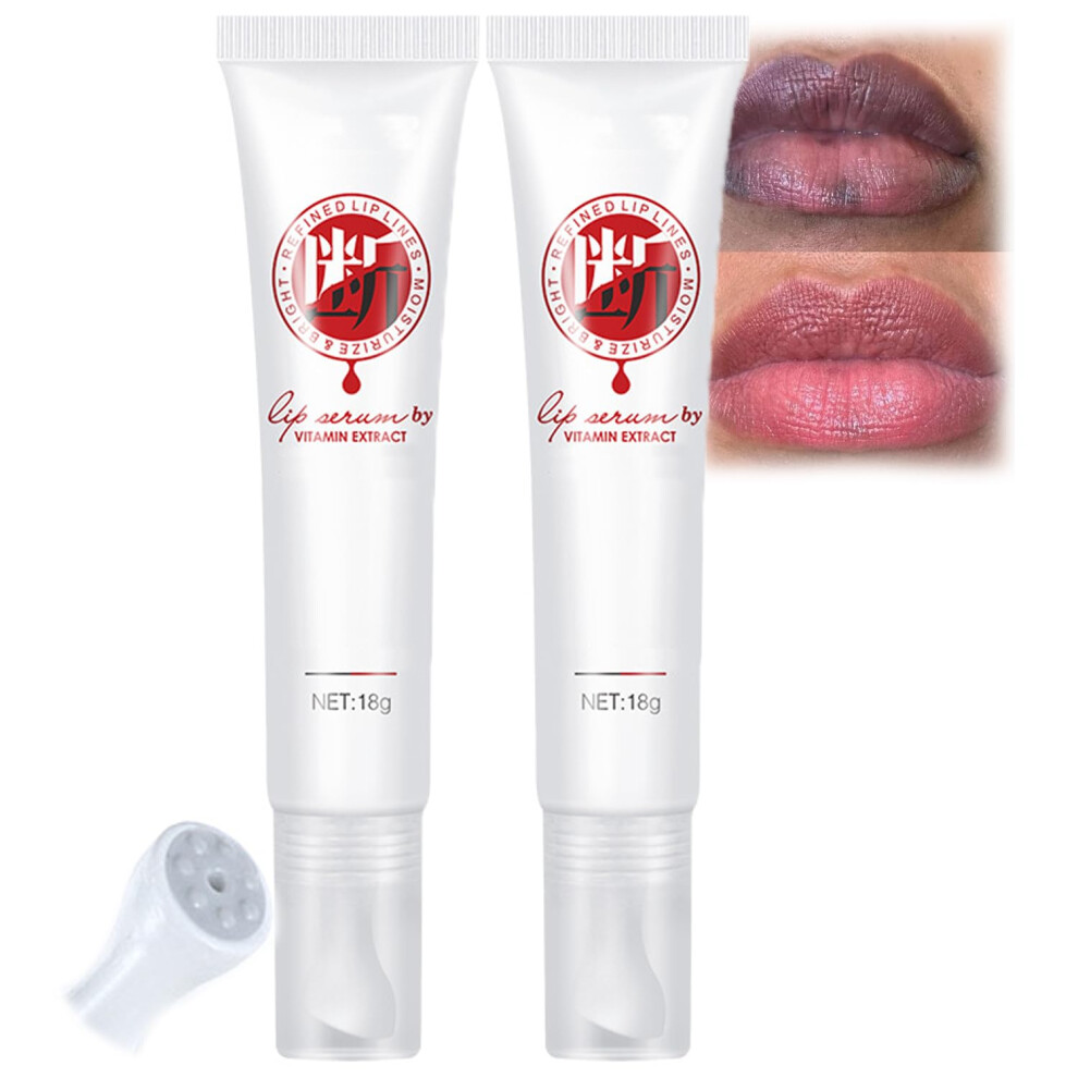 Hydrating Lip Serum and Treatment Balm Set for Dry Lips, Brighten Tone, NonSticky Finish (2PC)