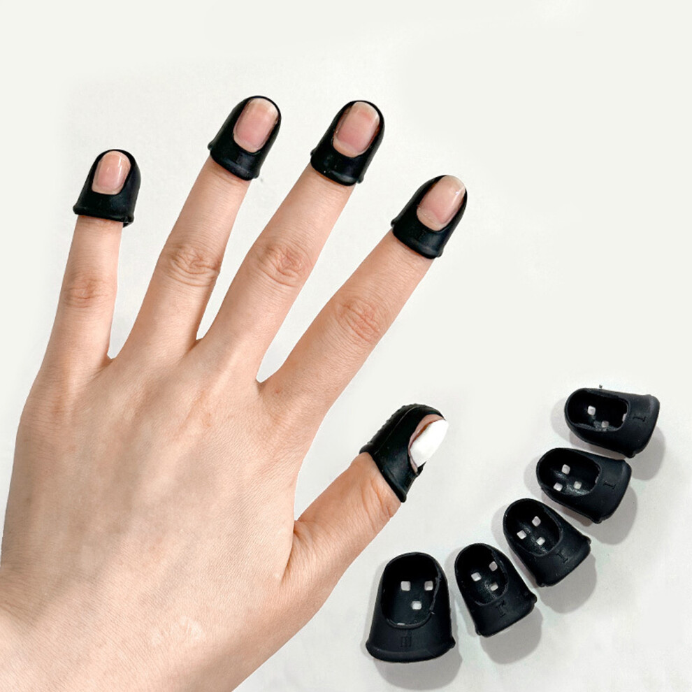 Light 20 Pcs Silicone Nail Art Finger Covers For Manicure & Curing Protection