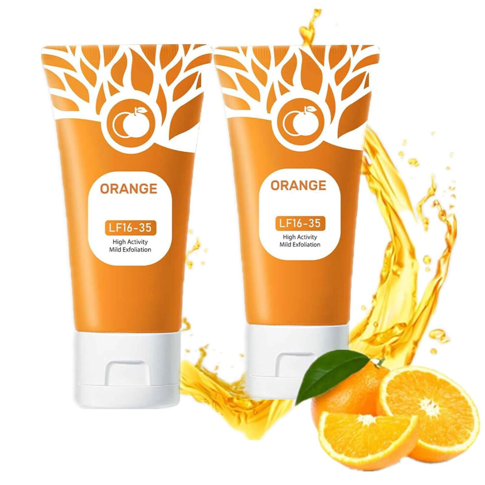 Orange Exfoliating Gel Enzyme Face And Body Scrub, Deep Cleansing Blackhead Remover, 2Pc 50G